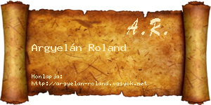 Argyelán Roland névjegykártya